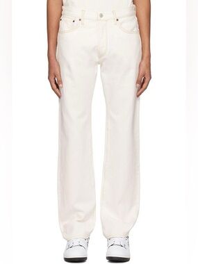 NWT RE/DONE Men’s Cream White 50’s Straight Fit Jeans Size 32